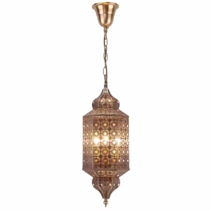 Lustre à LED en cuivre fabriqué à la main Lampes creuses artisanales vintage Style arabe musulman Hôtel Villa Éclairage de la maison Décoration