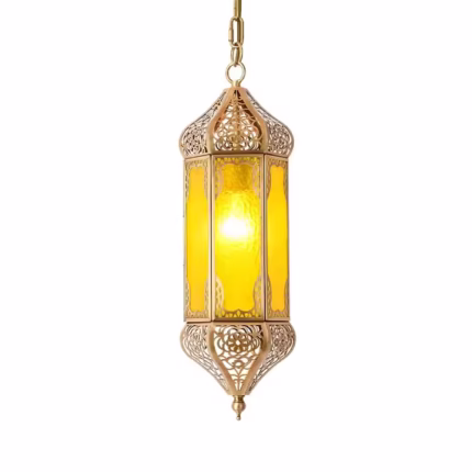 Handmade LED Copper Chandelier European Style Vintage Style Stained Glass Chandelier Arab Muslim Style Lighting Decoration